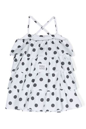 Polka-dot ruffled mini dress DOUUOD KIDS | DU1A62Z2163100AN